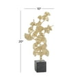 thumbnail image 4 of 10" x 20" Gold Polystone Handmade Floral Sculpture with Black Block Base, by DecMode, 4 of 12