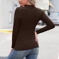 thumbnail image 5 of BJUTIR Long Sleeve Tshirts For Women Casual Half High Collar Tight Fitting Warm Bottoming Solid Long Sleeve Top, 5 of 7