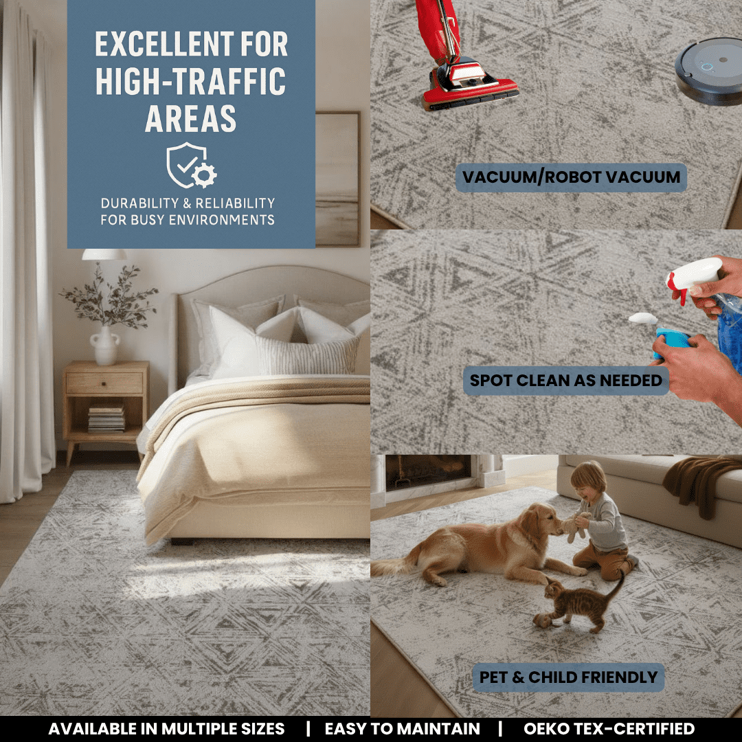 Rug Branch Cadence Abstract Indoor Area Rug, Beige Cream, Modern - Living Room, Bedroom, Dining Room, and Kitchen