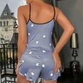 thumbnail image 4 of Zpanxa Womens Pajama Sets Summer Print Sleeveless Pajama Set Blue 3XL, 4 of 4