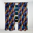 thumbnail image 2 of Designart "blue and purple Vibrant Peacock Feather I" Animal Print Blackout Curtain Single Panel, 2 of 4