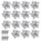 thumbnail image 1 of Worallymy 15 piezas flores artificiales de plástico flor de Navidad árbol de Navidad decoración Floral adorno de festival de vacaciones Worallymy JD735906093, 1 of 7
