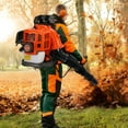 thumbnail image 5 of Backpack Gas Powered Leaf Blower, 52CC 550CFM 3HP 2 Stroke Grass Lawn Blower Air Cooling Gasoline Backpack Grass Blower with Air-Cooled, Snow Blower for Outdoor, 5 of 7