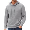 thumbnail image 2 of Thrilos Mens Hoodies Long Sleeve Plaid Sweatshirts Pullover Drawstring Hooded Sweatshirts with Kangaroo Pocket, 2 of 7