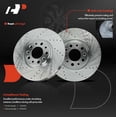 thumbnail image 4 of A-Premium 12.01 in (305 mm) Front Drilled and Slotted Disc Brake Rotors + Ceramic Pads Kit Compatible with Select Jeep and Fiat Models - Compass 2017-2022, Renegade 2015-2022, 500X, 6-PC Set, 4 of 9