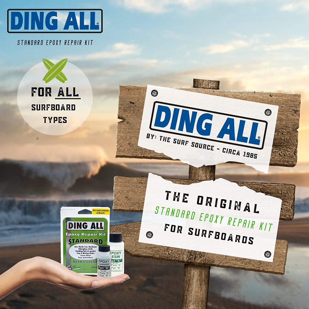 Ding All 3 Oz (84ml) Standard Epoxy Repair Kit for Epoxy and Polyester Surfboards Repairs