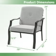 thumbnail image 4 of Costway 4 PCS Patio Metal Chairs Outdoor Dining Seat Heavy Duty with Cushions Garden Gray, 4 of 8