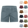 thumbnail image 4 of YOTMKGDO Womens Shorts Women Stretch Twill Shorts Summer Casual Shorts Pull On Chino Shorts Elastic Waist Stretchy Denim Shorts, Sage Green Large, 4 of 4