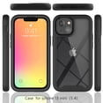thumbnail image 2 of iPhone 13 Mini Case, TECHCIRCLE 2 in 1 Slim Hybrid Shockproof Rubber Flexible Bumper Transparent Matte Anti-Slip Cover Protective Case for iPhone 13 Mini 2021, Black, 2 of 6