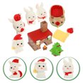 thumbnail image 2 of 10 Uds. Figuritas de conejos de resina, decoraciones de conejitos de resina en miniatura de Navidad, recuerdos de fiesta de Navidad, 2 of 6