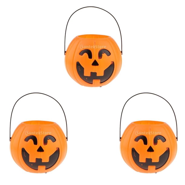 Para Dulces De Trato De Calabaza Para Niños, Con Asa De Transporte, Vintage Calabaza-3Pcs