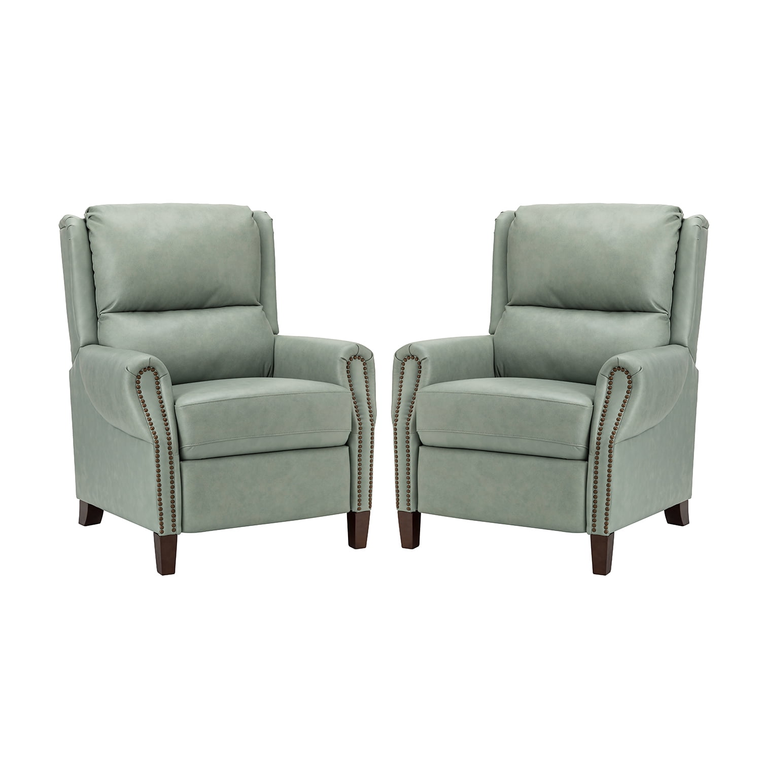 ARTFUL LIVING DESIGN Genuine Leather Manual Recliner Chair Set of 2