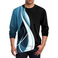 thumbnail image 1 of Blusas y camisas de manga larga y cuello redondo para hombre, estilo casual, estampado, cuello redondo, manga corta, poliéster, 1 of 4