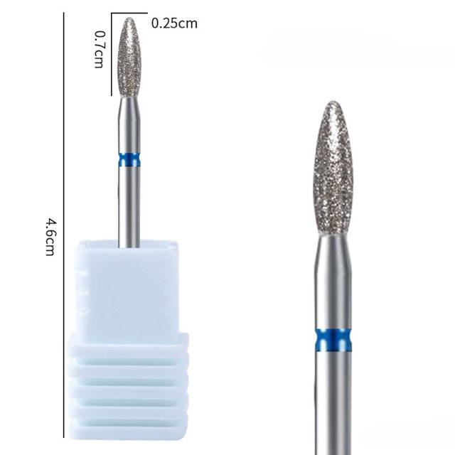Broca de diamante para uñas, fresa para limpieza de cutículas, Gel, eliminación de desbordamiento, herramienta de manicura y pedicura, 1 ud.