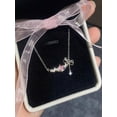 thumbnail image 4 of QQTDFG 1pc Titanium Steel Heart Pink Zircon Bow Knot Ladies Necklace Dating Gift-default, 4 of 6