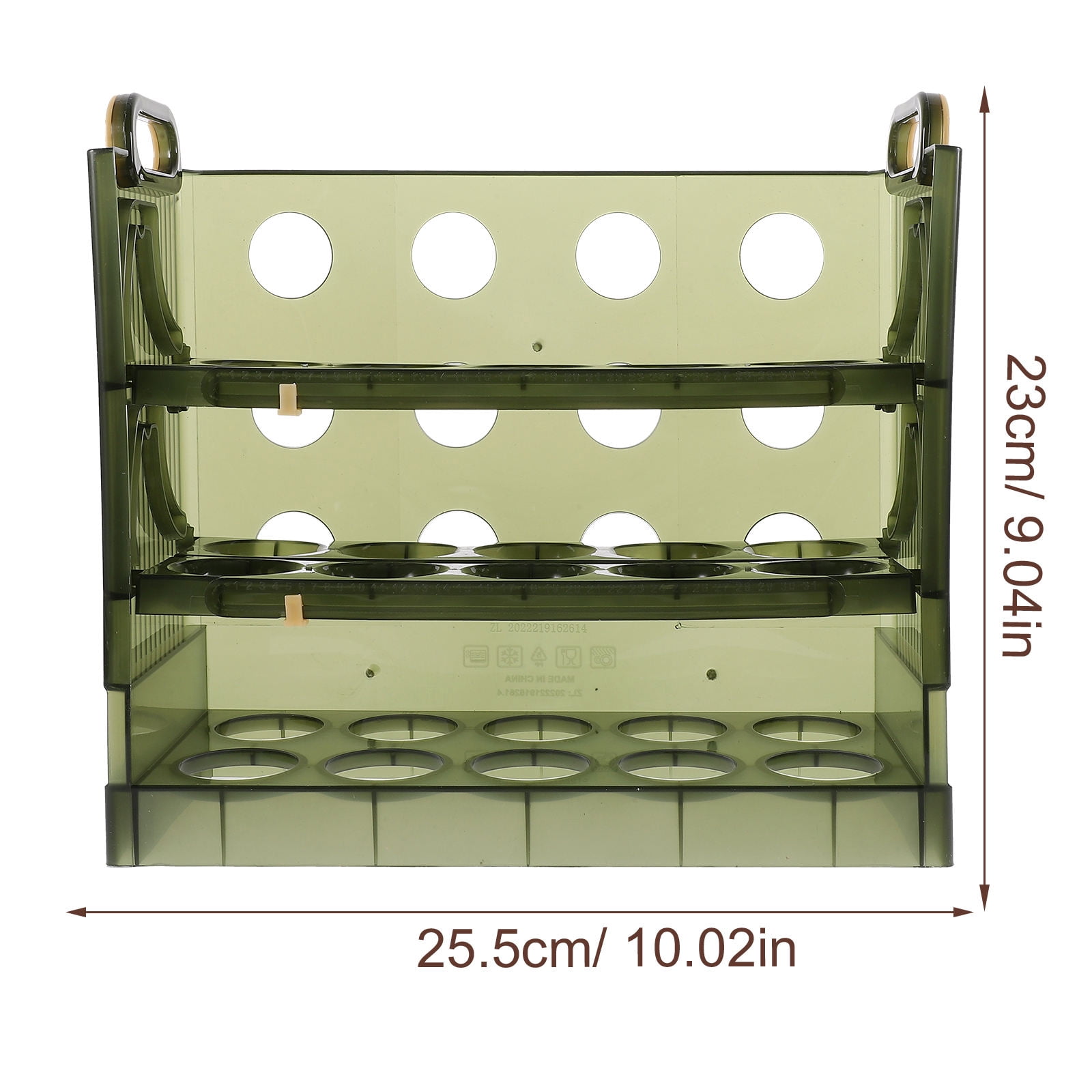 WEUVEB Egg Storage Holder Egg Storage Container Green Plastic 1Pcs 10.02X9.04X3.93 in