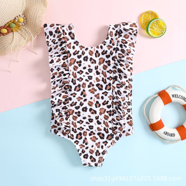 Trajes de baño para niñas Laklulu Traje de baño para niñas Traje de baño para niñas Traje de baño de una pieza con volantes Traje de baño para niñas Traje de baño de una pieza estampado para niñas