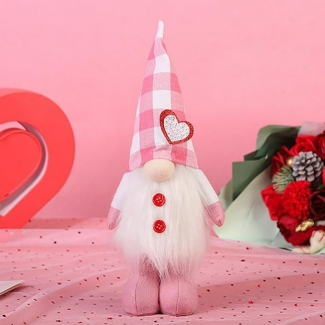 Fiudx Ofertas relámpago del día Adornos de muñeca sin rostro tejidos para el día de San Valentín Adornos Regalos de San Valentín Adornos de muñeca