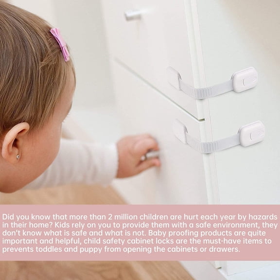 Child Safety Cabinet Locks, WeGuard Baby Proof Drawer Latches No Drill Child Proof Cabinet Latch Baby Safety Locks for Cabinet Drawer 8 Pack