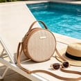thumbnail image 5 of NWOKYZGH Round Rattan Bag for Women, Wicker Woven Purse, Circle Brown Straw Boho Bags, 5 of 9