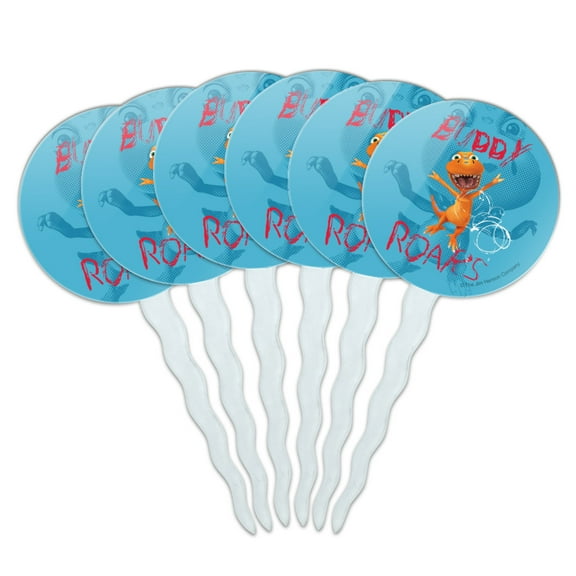 Dinosaur Train Buddy Roars T-Rex Cupcake Picks Toppers Decoration Set of 6