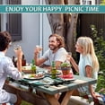 thumbnail image 6 of Picnic Table Cover with Bench Covers 6FT Outdoor Camping Essentials Waterproof Fitted Picnic Table Cloth Wood Texture Fitted Picnic Tablecloth with Elastic(3pcs-72"), 6 of 7