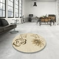thumbnail image 4 of Ahgly Company Machine Washable Indoor Square Transitional Peach Beige Area Rugs, 8' Square, 4 of 7