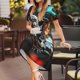 thumbnail image 3 of Disketp Futuristic Robot Hummingbird para Vestido de Manga Corta para Mujeres, Vestidos de Verano para Mujeres, Casual y Holgado para la Playa, 3 of 6