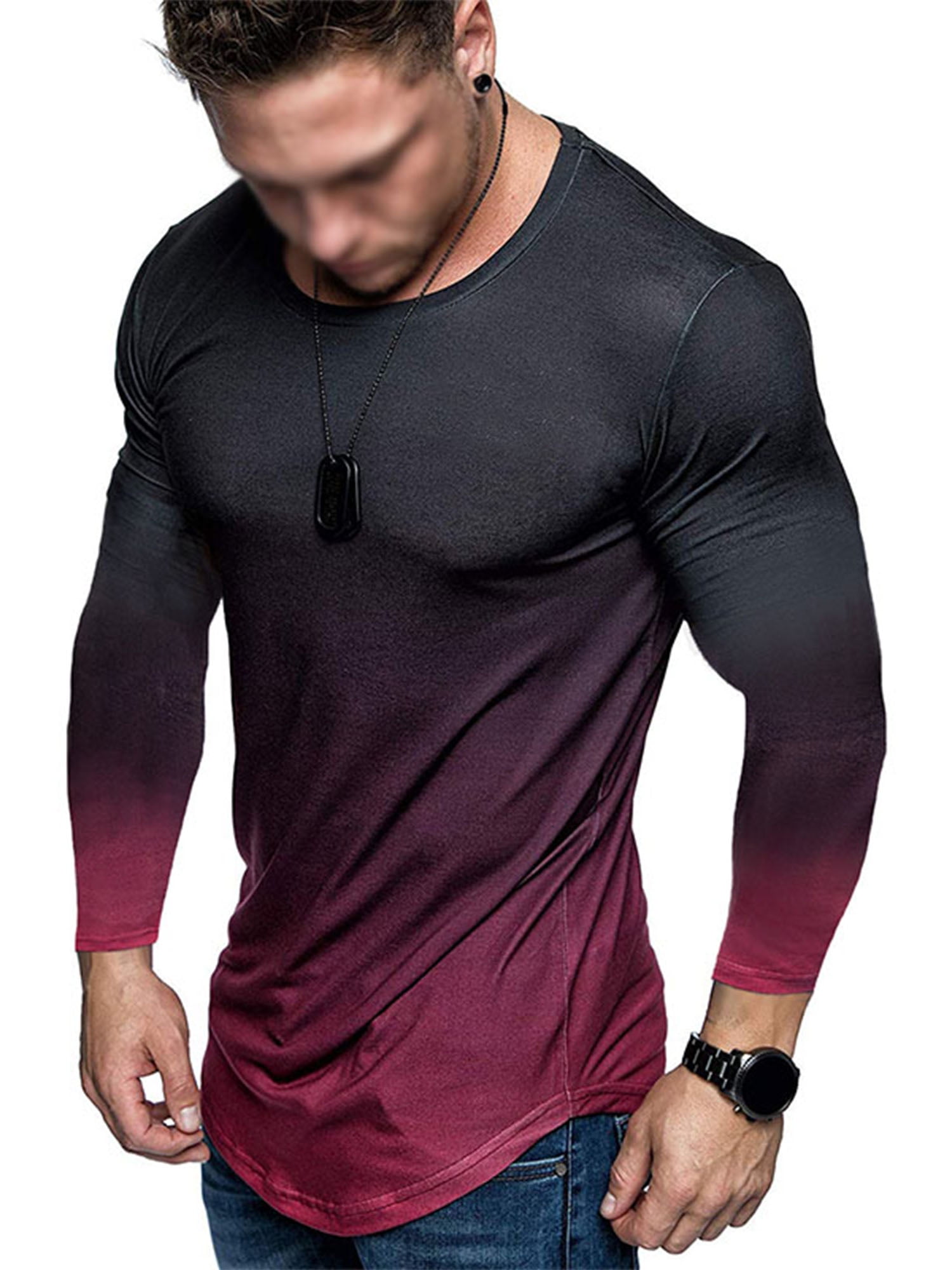 MAWCLOS Mens Long Sleeve Workout Shirts 