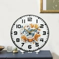 thumbnail image 4 of Yayeee Wall Clock for Living Room 9.5 inch Battery Operated Round with Holder, Autumn Day with Cocoa Pattern, 4 of 7