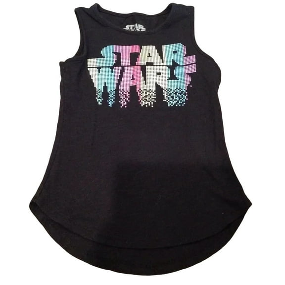 Star Wars Big Girl's Glitter/Rainbow Design Tank Top Size L (10-12)