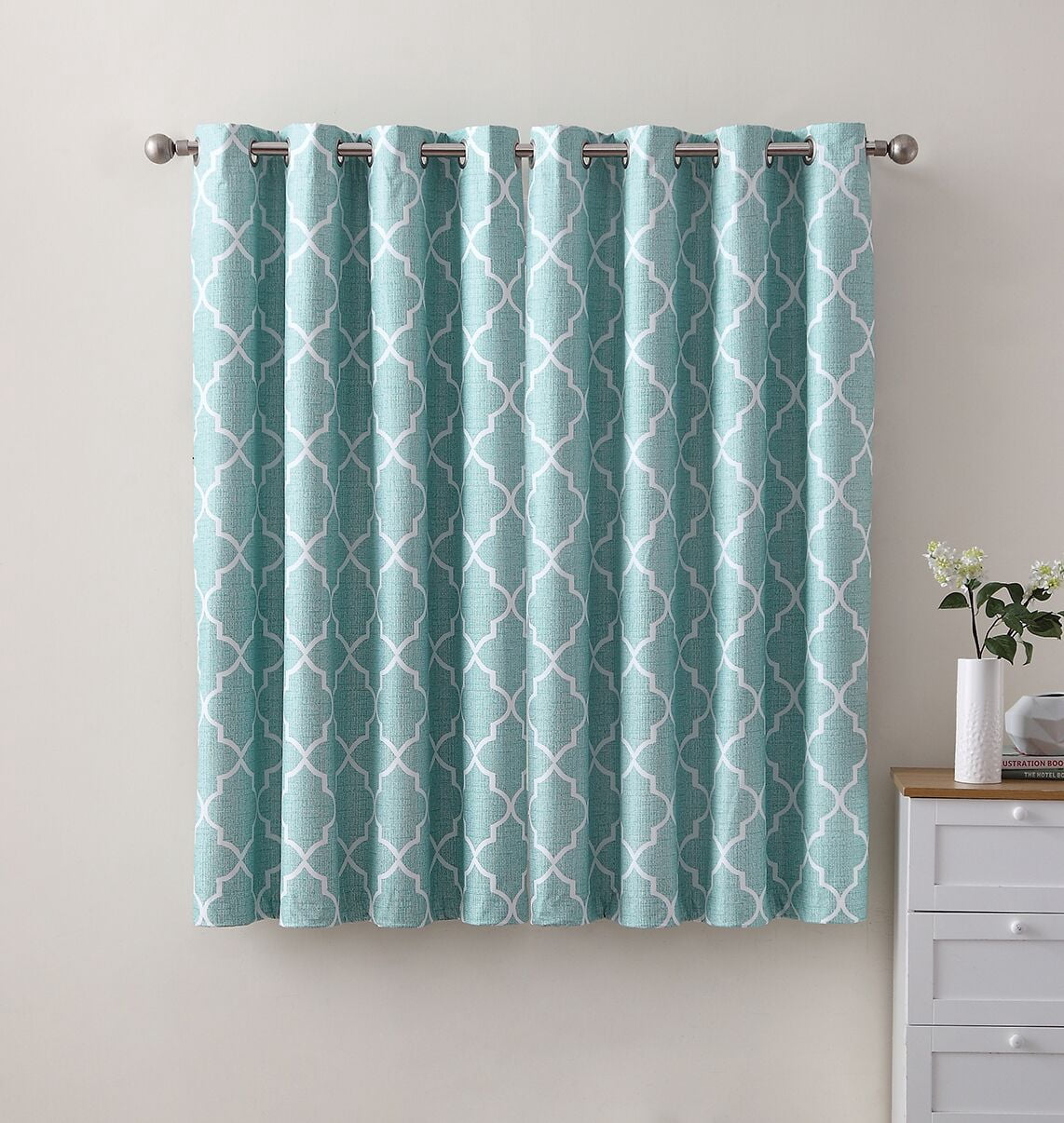 VCNY Home 2 Pack 100% Total Blackout Thermal Insulated Energy Saving Grommet Curtains - Aqua, 63 in. Long