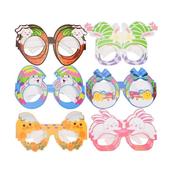 wonima44 12pcs Easter Party Glasses Frames: Easter Bunny and Egg Sunglasses Novelty Eyeglasses Props for Kids Easter Party Decoration Photo Booth