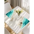 thumbnail image 5 of Ombre Turquoise Ocean Placemats Set of 4, Gradient Coastal Beach Waves Summer Placemats for Dining Table, Place Mats for Kitchen Tabletop, Waterproof Wipeable Dining Table Mats Set, 5 of 9