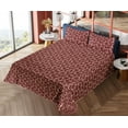 thumbnail image 4 of Ambesonne Abstract Fitted & Flat Sheet with Sham 3 Pcs Set, Lines Wavy Forms Pattern, Twin XL, Maroon Pale Brown, 4 of 5