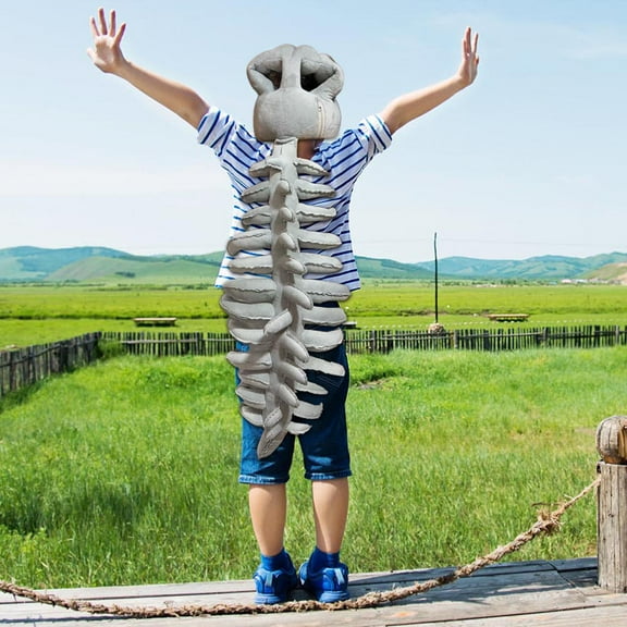 75Cm Dinosaur Skeleton Head And Body Plush Toy, Soft Skin-Friendly Plush Fabric With Exquisite Embroidery, Full Filling For Comfortable Experience, Perfect For Home Decoration And