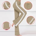 thumbnail image 4 of High Waist Wide Leg Yoga Pants Women Tummy Control Bootcut Flare Lounge Leggings Comfy Loose Casual Workout Drawstring Khaki, 4 of 7