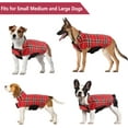 thumbnail image 6 of Kuoser Reversible Dog Coat Adjustable British Style Plaid Pet Jacket, Waterproof and Windproof, Bright Red, S, 6 of 8