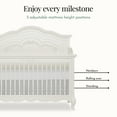 thumbnail image 6 of Evolur Aurora 5-In-1 Convertible Crib In Ivory lace, Greenguard Gold Certified, Features 3 Mattress Height Settings, Sturdy And Spacious Baby Crib, Wooden Furniture, 6 of 10
