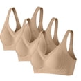 thumbnail image 1 of Sujetador Inalámbrico Ajustable de Color Sólido de las Mujeres Cuatro Filas, Levantamiento Del Diseño de la Reunión de la Ropa Interior Diaria Paquete de 3, 1 of 5