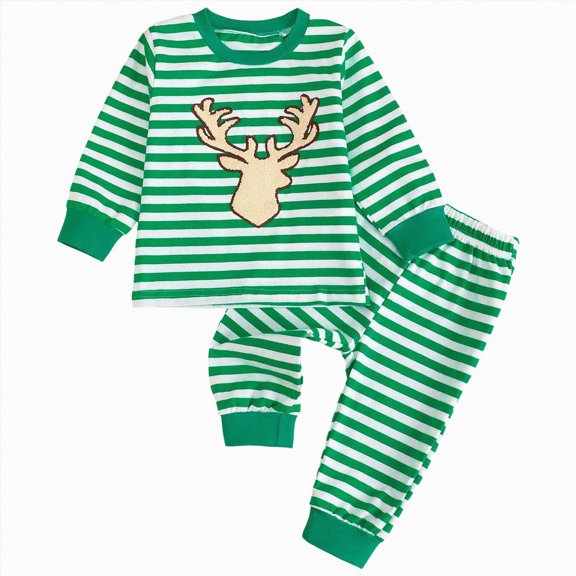 CAUYDY 6 9 12 18 24 Months Newborn Boy Fall Winter Clothes 2T 3T 4T 5T Infant Long Sleeve Sweatshirt Elastic Pants 2 Piece Casual Set Baby Outfits Green for Sizes 12-18 Months
