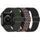 thumbnail image 1 of Bandas elásticas de nailon Solo Loop compatibles con Apple Watch 41 mm 40 mm 38 mm, correa para Iwatch Series 7 6 5 4 3 2 1 Se (leopardo, negro, trébol) negro/le, 1 of 5