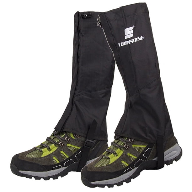 10uds. Polainas para piernas Senderismo Zapato impermeable Ligero Hombres Mujeres (M) Negro