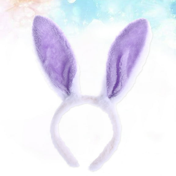 LULULION Comfortable White Plush Rabbit Ears Hairband Soft Fleece Fabric for Decor