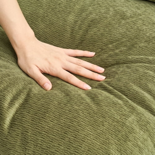 130" Modular Sectional Sofa, L-Shape Cloud Couch with 2 Movable Ottomans, Comfy Chenille Deep Seat Sofa with Soft Pillows for Living Room Apartment, Green