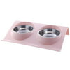 SJENERT Dog Cat Double Bowls Raised Pet Bowls Elevated Cat Bowls Food Water Feeder Cats Dogs