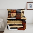 thumbnail image 5 of Manfei Vintage Deer Full Size Comforter Sets,Rustic Farmhouse Cabin Bedding Comforter Set,Brown,Black Reversible,3 Pieces,1 Comforter and 2 Pillowcases, 5 of 7