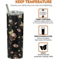 thumbnail image 6 of Goth Skull Tumbler With Lid and Straw Stainless Steel 20oz Skull Skinny Tumbler Insulated Water Bottle Cups Skull Travel Mug Goth Tumbler Gifts for Women, 6 of 6