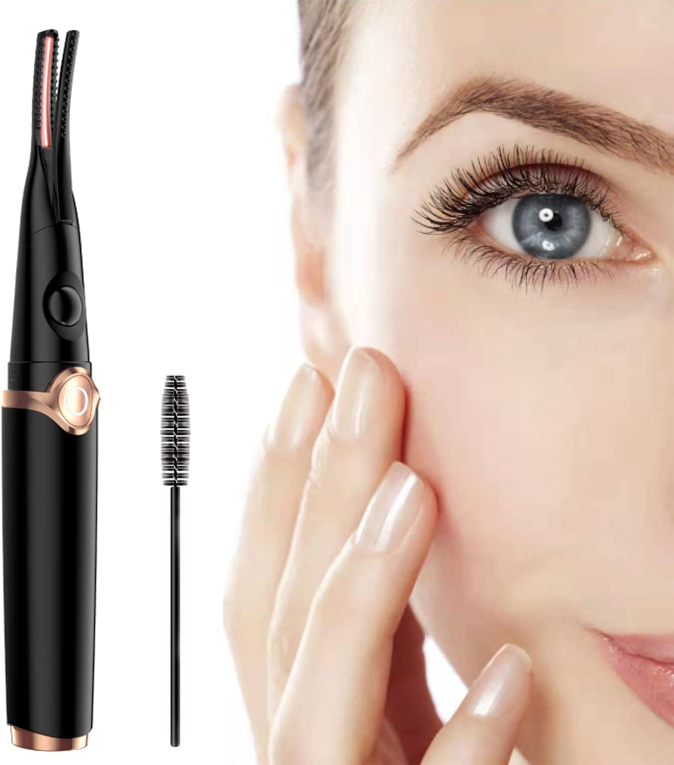 Jsbaby Heated Eyelash Curler,Electric Eyelash Curlers, Rechargeable Lash Curler with Eyelash Comb for Makeup Natural Curling Eye Lashes