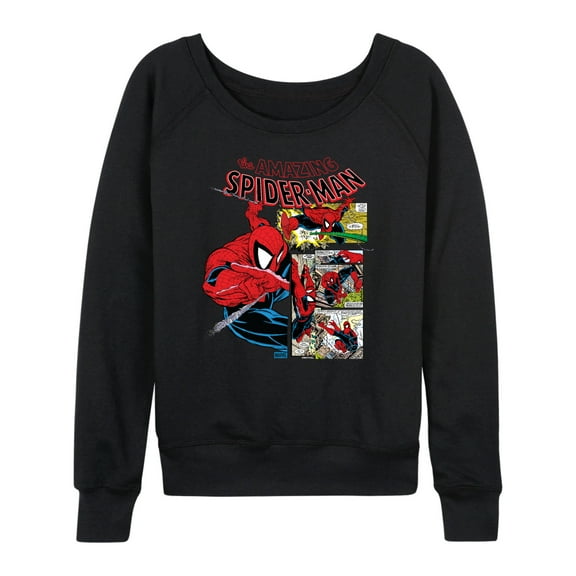 Marvel - Spider-Man Comic Panel Portrait - Women's French Terry Long Sleeve Pullover